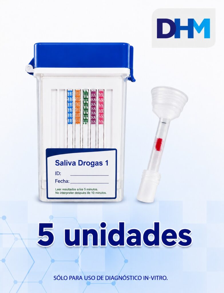 Prueba de Drogas en Saliva | Pack x5 Detección No Invasiva - DHM Global Colombia